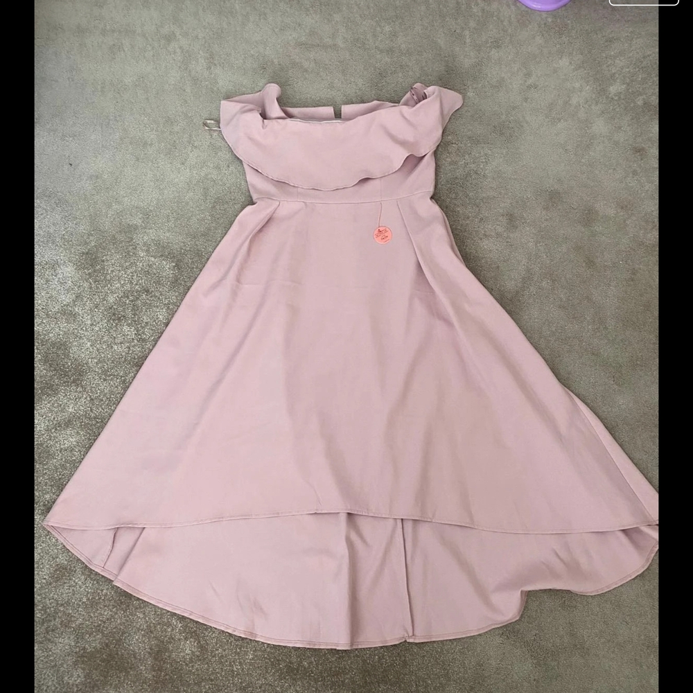 Chi Chi London Dusty Pink Off-Shoulder Ruffle Dress